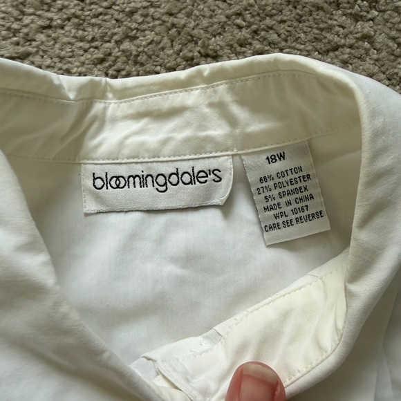 Bloomingdale's ~ White Tuxedo Shirt ~ Classic ~ Formal ~ Plus Size ~ Size 18W - Picture 6 of 7